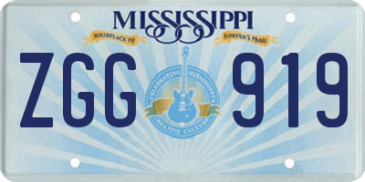 MS license plate ZGG919
