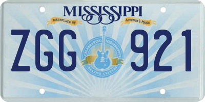 MS license plate ZGG921