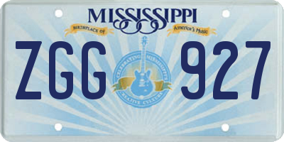 MS license plate ZGG927