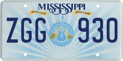 MS license plate ZGG930