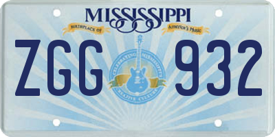 MS license plate ZGG932
