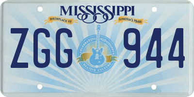 MS license plate ZGG944