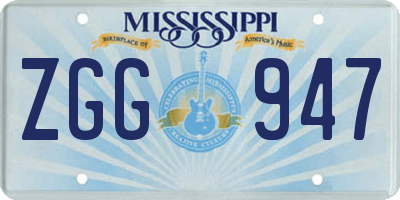 MS license plate ZGG947
