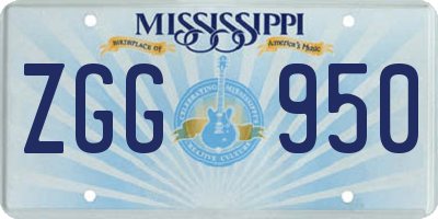 MS license plate ZGG950