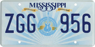 MS license plate ZGG956