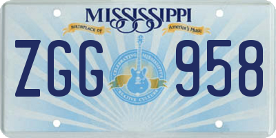 MS license plate ZGG958