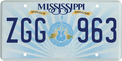 MS license plate ZGG963