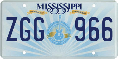 MS license plate ZGG966