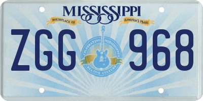 MS license plate ZGG968