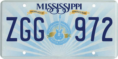 MS license plate ZGG972