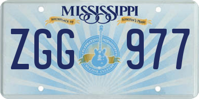 MS license plate ZGG977