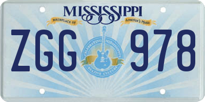 MS license plate ZGG978