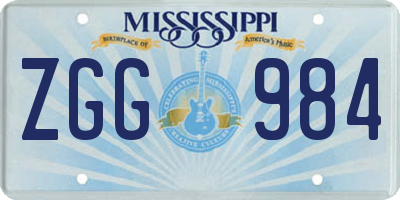 MS license plate ZGG984