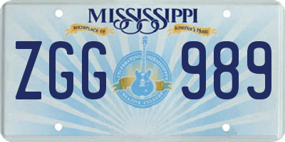 MS license plate ZGG989