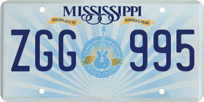 MS license plate ZGG995