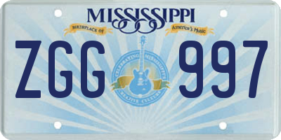 MS license plate ZGG997