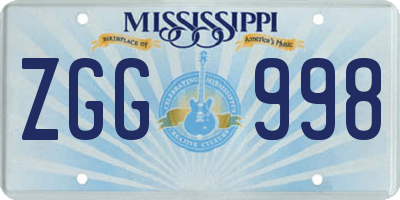 MS license plate ZGG998