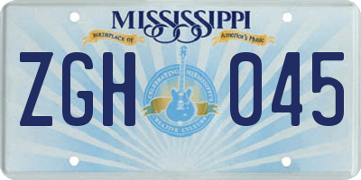 MS license plate ZGH045