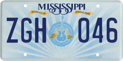 MS license plate ZGH046