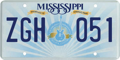 MS license plate ZGH051