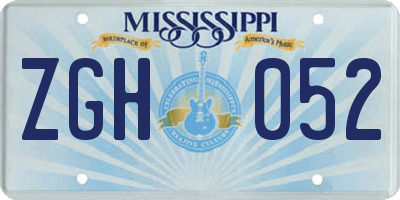 MS license plate ZGH052