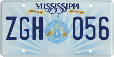MS license plate ZGH056