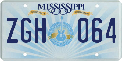 MS license plate ZGH064