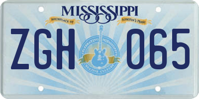 MS license plate ZGH065