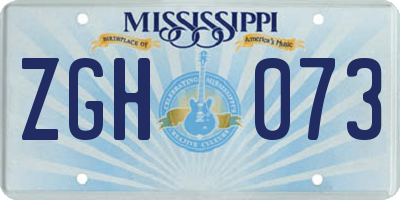 MS license plate ZGH073