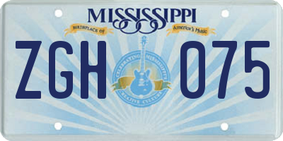 MS license plate ZGH075