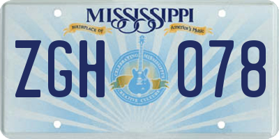 MS license plate ZGH078