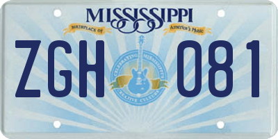 MS license plate ZGH081