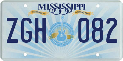 MS license plate ZGH082