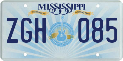 MS license plate ZGH085
