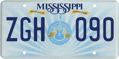 MS license plate ZGH090