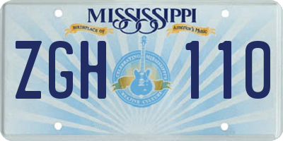 MS license plate ZGH110