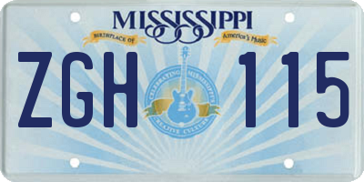 MS license plate ZGH115