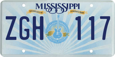 MS license plate ZGH117