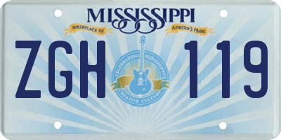 MS license plate ZGH119