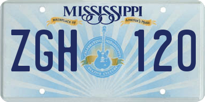 MS license plate ZGH120