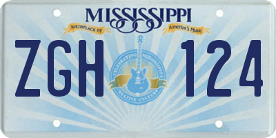 MS license plate ZGH124