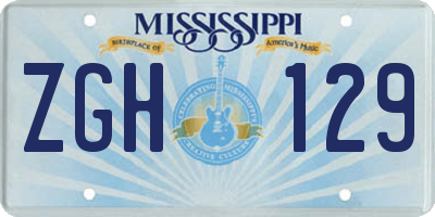 MS license plate ZGH129