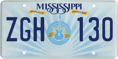 MS license plate ZGH130