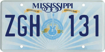 MS license plate ZGH131