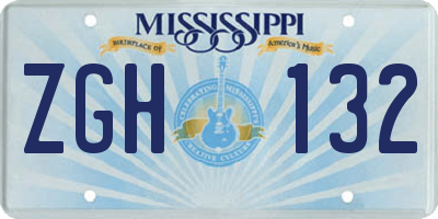 MS license plate ZGH132
