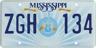 MS license plate ZGH134