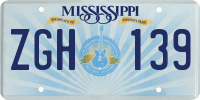 MS license plate ZGH139