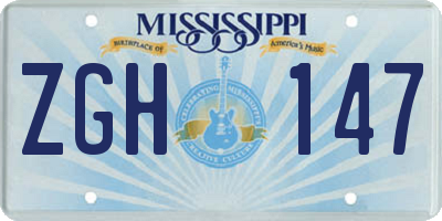 MS license plate ZGH147