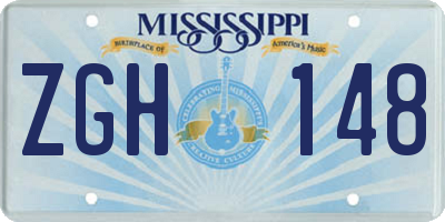 MS license plate ZGH148