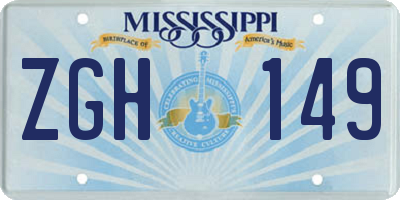 MS license plate ZGH149